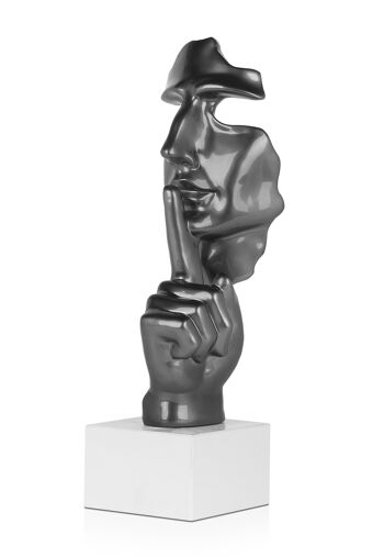 ADM - Sculpture en résine 'Visage d'homme abstrait' - Couleur anthracite - 48 x 16 x 14 cm 6