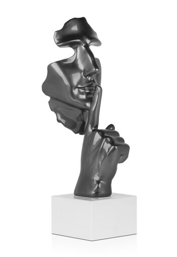 ADM - Sculpture en résine 'Visage d'homme abstrait' - Couleur anthracite - 48 x 16 x 14 cm 7