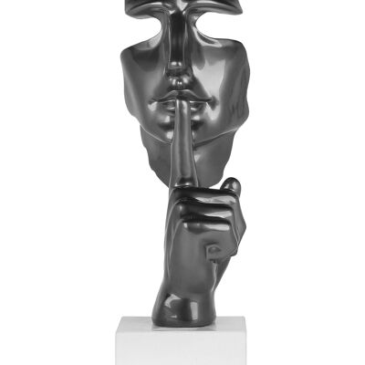 ADM - Sculpture en résine 'Visage d'homme abstrait' - Couleur anthracite - 48 x 16 x 14 cm