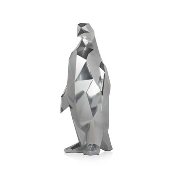 ADM - Grande sculpture en résine 'Pingouin' - Couleur argent - 50 x 22 x 19 cm 6