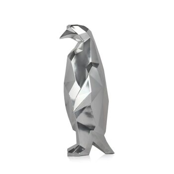 ADM - Grande sculpture en résine 'Pingouin' - Couleur argent - 50 x 22 x 19 cm 9