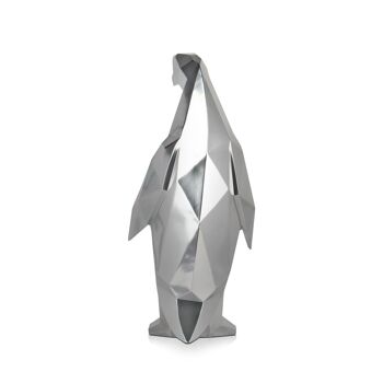 ADM - Grande sculpture en résine 'Pingouin' - Couleur argent - 50 x 22 x 19 cm 3