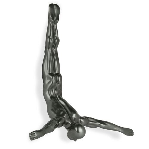 ADM - Scultura in resina 'Tuffatore' -  Colore Antracite - 55 x 55 x 16 cm