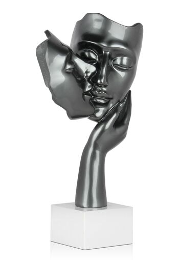 ADM - Sculpture en résine 'Baiser entre amants' - Couleur anthracite - 50 x 27 x 14 cm 7