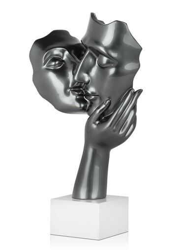 ADM - Sculpture en résine 'Baiser entre amants' - Couleur anthracite - 50 x 27 x 14 cm 9