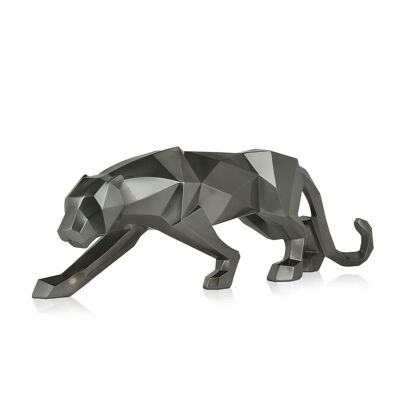ADM - Scultura in resina grande 'Pantera sfaccettata grande' - Colore Antracite - 31 x 99 x 18 cm