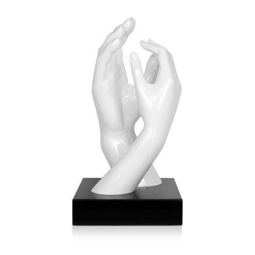 ADM - Scultura in resina 'Unione profonda' - Colore Bianco - 36 x 19 x 18 cm