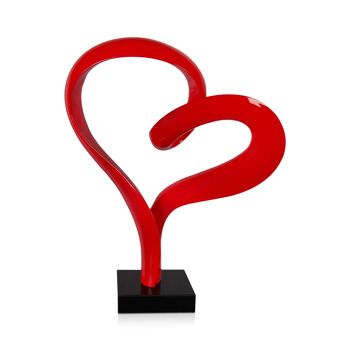 ADM - Sculpture en résine 'Petit coeur' - Couleur rouge - 46 x 39 x 12 cm 6