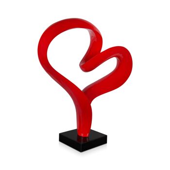 ADM - Sculpture en résine 'Petit coeur' - Couleur rouge - 46 x 39 x 12 cm 7