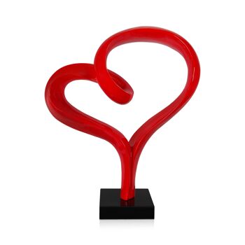 ADM - Sculpture en résine 'Petit coeur' - Couleur rouge - 46 x 39 x 12 cm 8