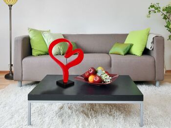 ADM - Sculpture en résine 'Petit coeur' - Couleur rouge - 46 x 39 x 12 cm 10