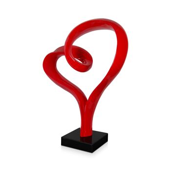 ADM - Sculpture en résine 'Petit coeur' - Couleur rouge - 46 x 39 x 12 cm 4