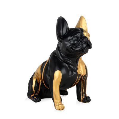 ADM - Escultura de resina 'Bulldog Francés Sentado' - Multicolor2 - 40 x 23 x 41 cm