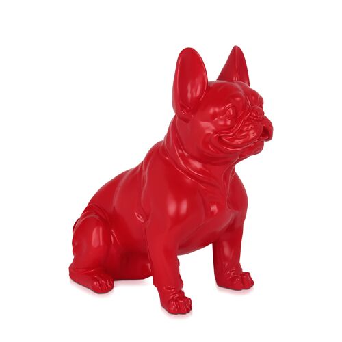 ADM - Scultura in resina 'Bulldog francese seduto' - Colore Rosso - 40 x 23 x 41 cm