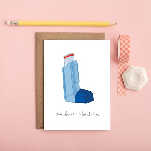 Inhaler Greeting Card | Funny Anniversary Card | Love Card