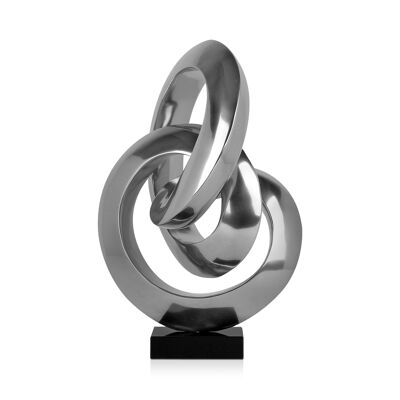 ADM - Escultura de resina 'Pequeño flujo continuo' - Color plata - 45 x 27 x 22 cm