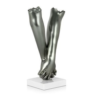 ADM - Sculpture en résine 'Ensemble pour toujours' - Couleur anthracite - 44 x 26 x 16 cm