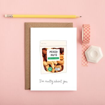 Nutty à propos de vous carte de vœux | Carte de Saint Valentin drôle | Homme 2