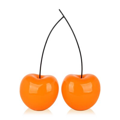 ADM - Escultura de resina 'Doble cereza' - Color naranja - 55 x 43 x 19 cm