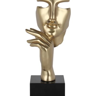 ADM - Resin sculpture 'Abstract woman face' - Gold color - 45 x 18 x 17 cm