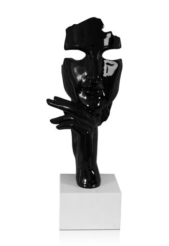 ADM - Sculpture en résine 'Visage de femme abstrait' - Couleur noire - 45 x 18 x 17 cm 5