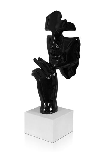 ADM - Sculpture en résine 'Visage de femme abstrait' - Couleur noire - 45 x 18 x 17 cm 6