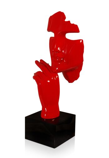 ADM - Sculpture en résine 'Visage de femme abstrait' - Couleur rouge - 45 x 18 x 17 cm 6