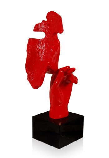 ADM - Sculpture en résine 'Visage de femme abstrait' - Couleur rouge - 45 x 18 x 17 cm 7