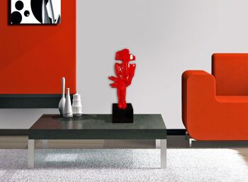 ADM - Sculpture en résine 'Visage de femme abstrait' - Couleur rouge - 45 x 18 x 17 cm 8