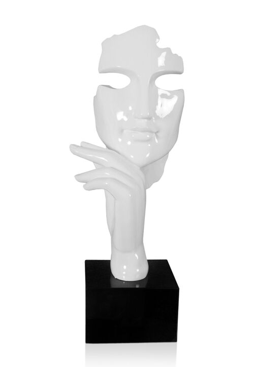 ADM - Scultura in resina 'Viso astratto donna' - Colore Bianco - 45 x 18 x 17 cm