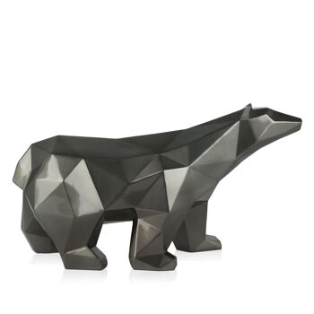 ADM - Sculpture en résine 'Ours polaire à facettes' - Couleur anthracite - 25 x 45 x 17 cm 7