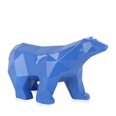 ADM - Escultura en resina 'Oso polar facetado' - Color azul claro - 25 x 45 x 17 cm