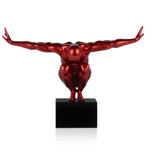 ADM - Scultura in resina 'Equilibrio piccolo' - Colore Rosso Metallizato - 31,5 x 44 x 21 cm