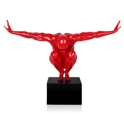 ADM - Resin sculpture 'Small balance' - Red color - 31.5 x 44 x 21 cm