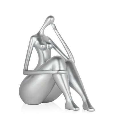 ADM - Gran escultura de resina 'Reflejo' - Color plata - 46 x 47 x 22 cm