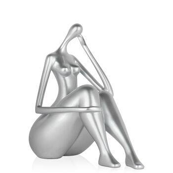 ADM - Grande sculpture en résine 'Reflection' - Couleur argent - 46 x 47 x 22 cm 1
