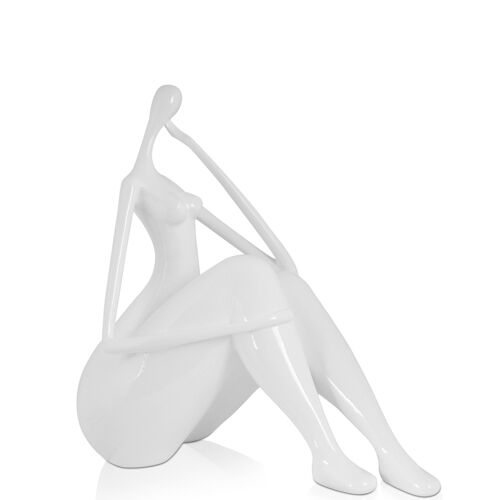 ADM - Scultura in resina grande 'Riflessione' - Colore Bianco - 46 x 47 x 22 cm