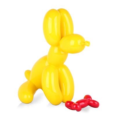ADM - Harzskulptur 'Sitzender Ballonhund' - Gelbe Farbe - 46 x 31 x 50 cm