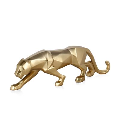 ADM - Scultura in resina 'Pantera sfaccettata' - Colore Oro - 14 x 45 x 9 cm