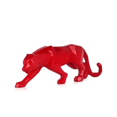 ADM - Harzskulptur 'Panther' - Rote Farbe - 14 x 45 x 9 cm