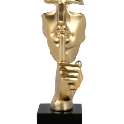 ADM - Resin sculpture 'Abstract man face' - Gold color - 48 x 16 x 14 cm