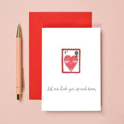Stamp Greeting Card | Funny Valentines Card | Kinky Love