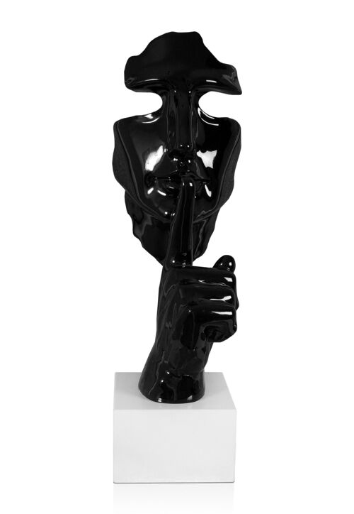 ADM - Scultura in resina 'Viso astratto uomo' - Colore Nero - 48 x 16 x 14 cm