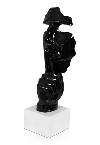 ADM - Sculpture en résine 'Visage d'homme abstrait' - Couleur noire - 48 x 16 x 14 cm 2