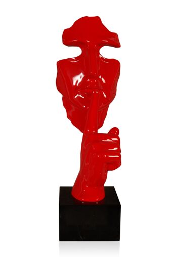 ADM - Sculpture en résine 'Visage d'homme abstrait' - Couleur rouge - 48 x 16 x 14 cm 5