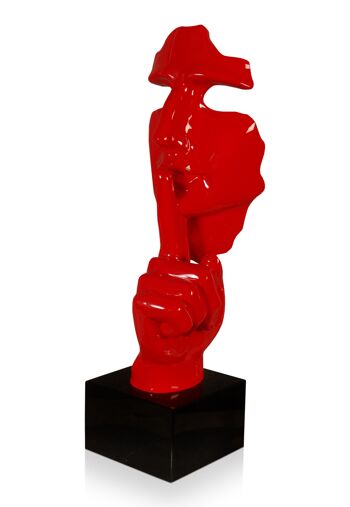 ADM - Sculpture en résine 'Visage d'homme abstrait' - Couleur rouge - 48 x 16 x 14 cm 6