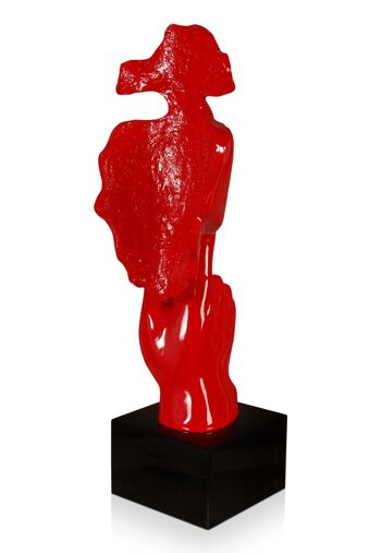 ADM - Sculpture en résine 'Visage d'homme abstrait' - Couleur rouge - 48 x 16 x 14 cm 7