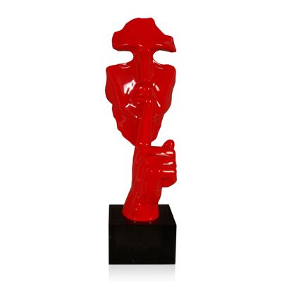 ADM - Sculpture en résine 'Visage d'homme abstrait' - Coloris Rouge - 48 x 16 x 14 cm