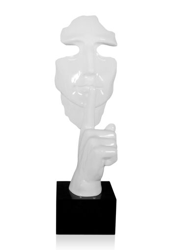ADM - Sculpture en résine 'Visage d'homme abstrait' - Couleur blanche - 48 x 16 x 14 cm 5