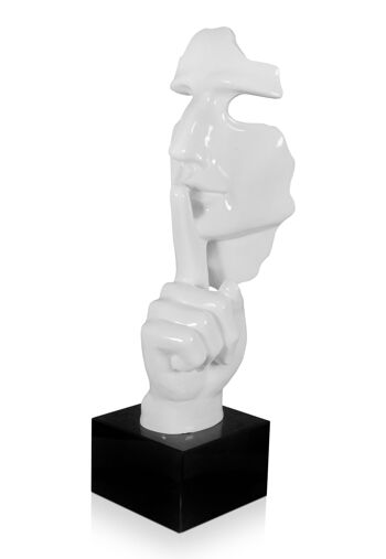 ADM - Sculpture en résine 'Visage d'homme abstrait' - Couleur blanche - 48 x 16 x 14 cm 6